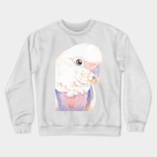 Goffin Tanimbar corella cockatoo watercolor portrait parrot name Buckley V2 Crewneck Sweatshirt